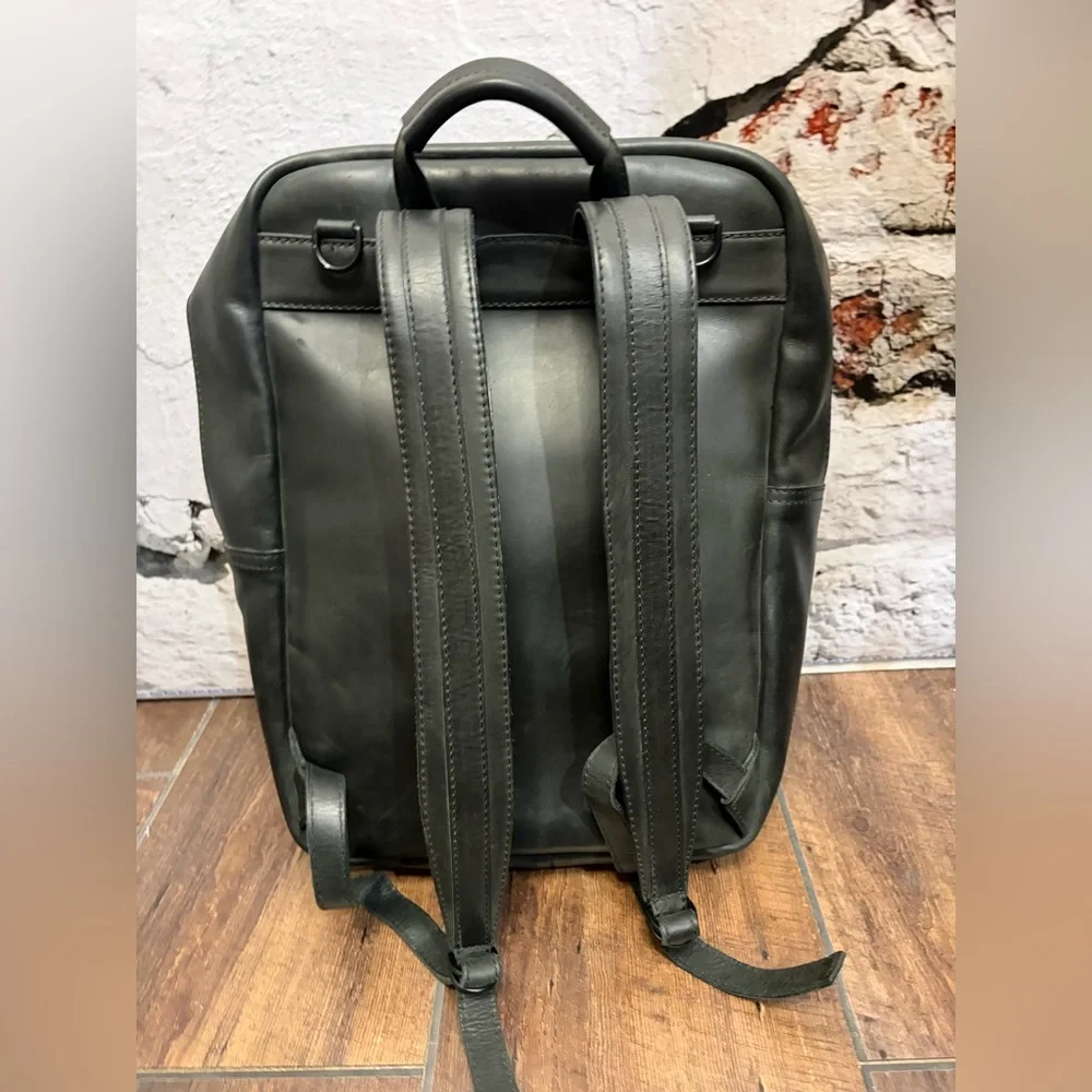 Parker Clay Mari Leather Backpack Travel Office Laptop Sleeve Bottle‎ Holder